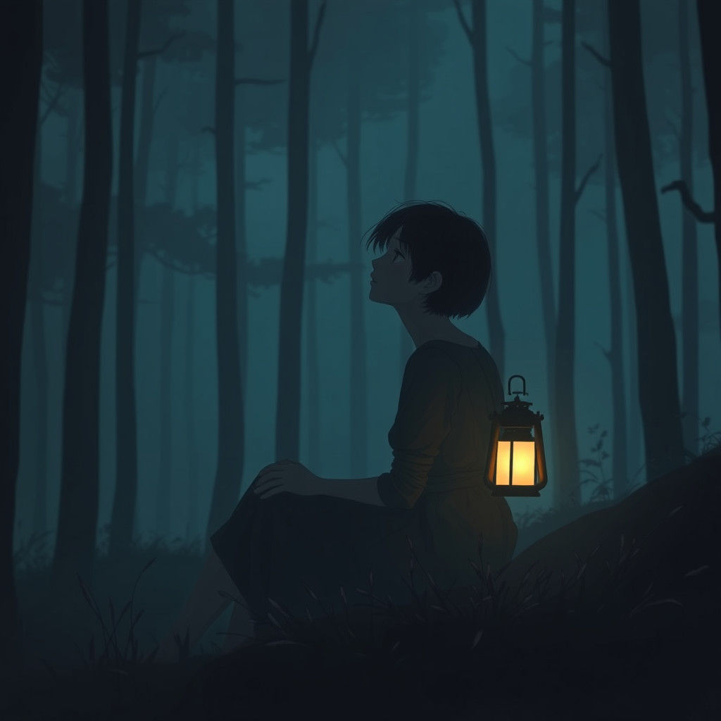 Ethereal Forest Lantern: Atmospheric Concept Art