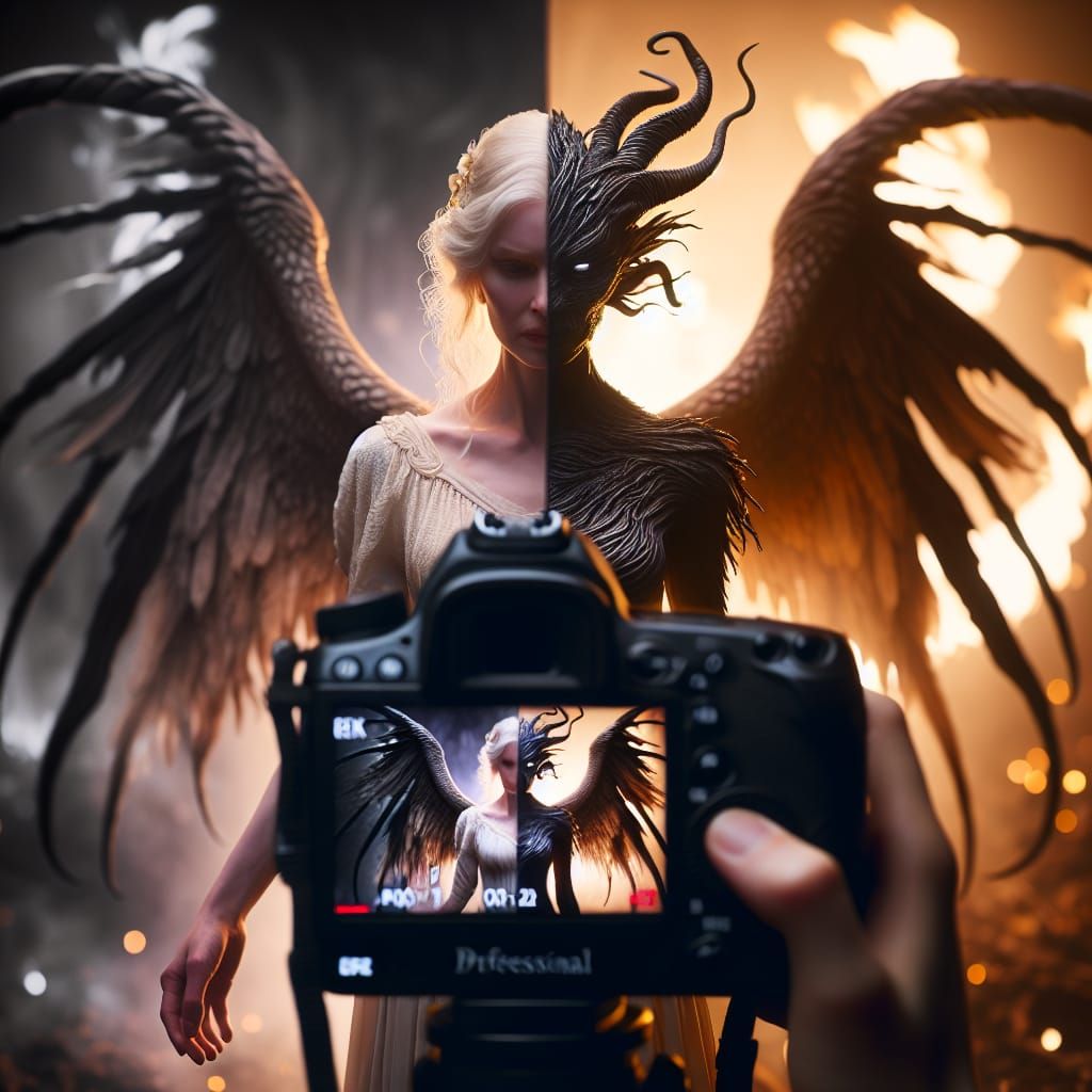 Dragon Hybrid's Moral Crossroads: A Photographic Study