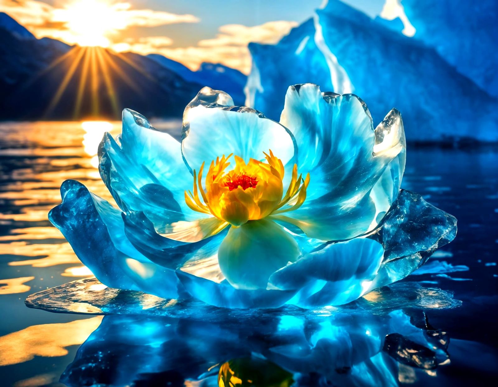 Iceberg Peony Flower in Antarctica