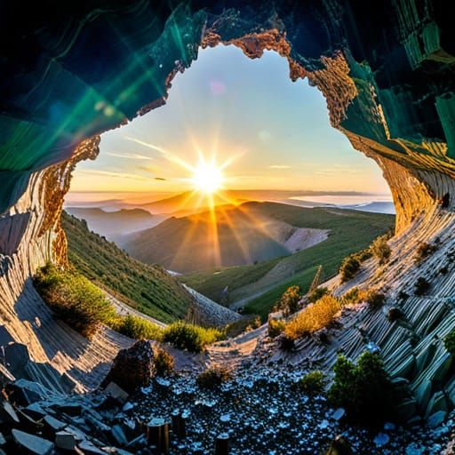 Sunlit Crystal Cave Interior in High Definition