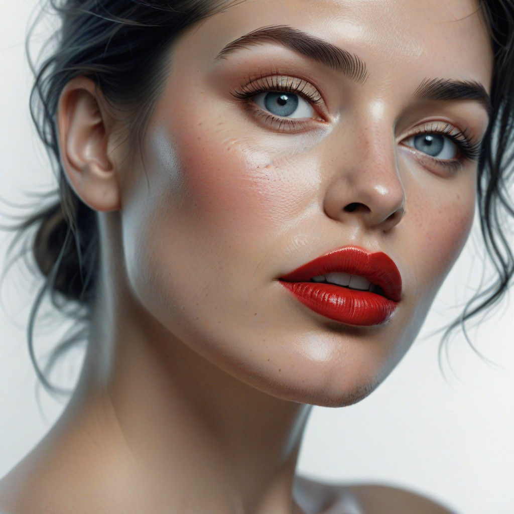 Elegant Woman's Face in Watercolor Style