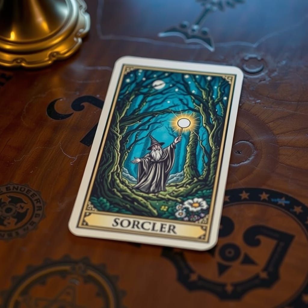 Enchanted Forest Sorcerer Tarot Card