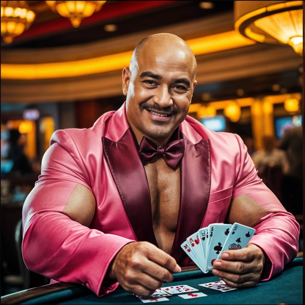 Cocky Casino Champion in Pink Tuxedo