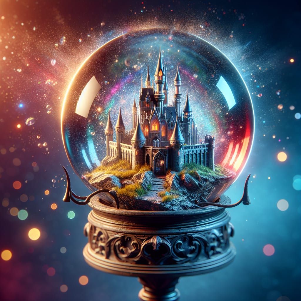 Castle in Crystal Ball on Wizard Staff: Splash Art
