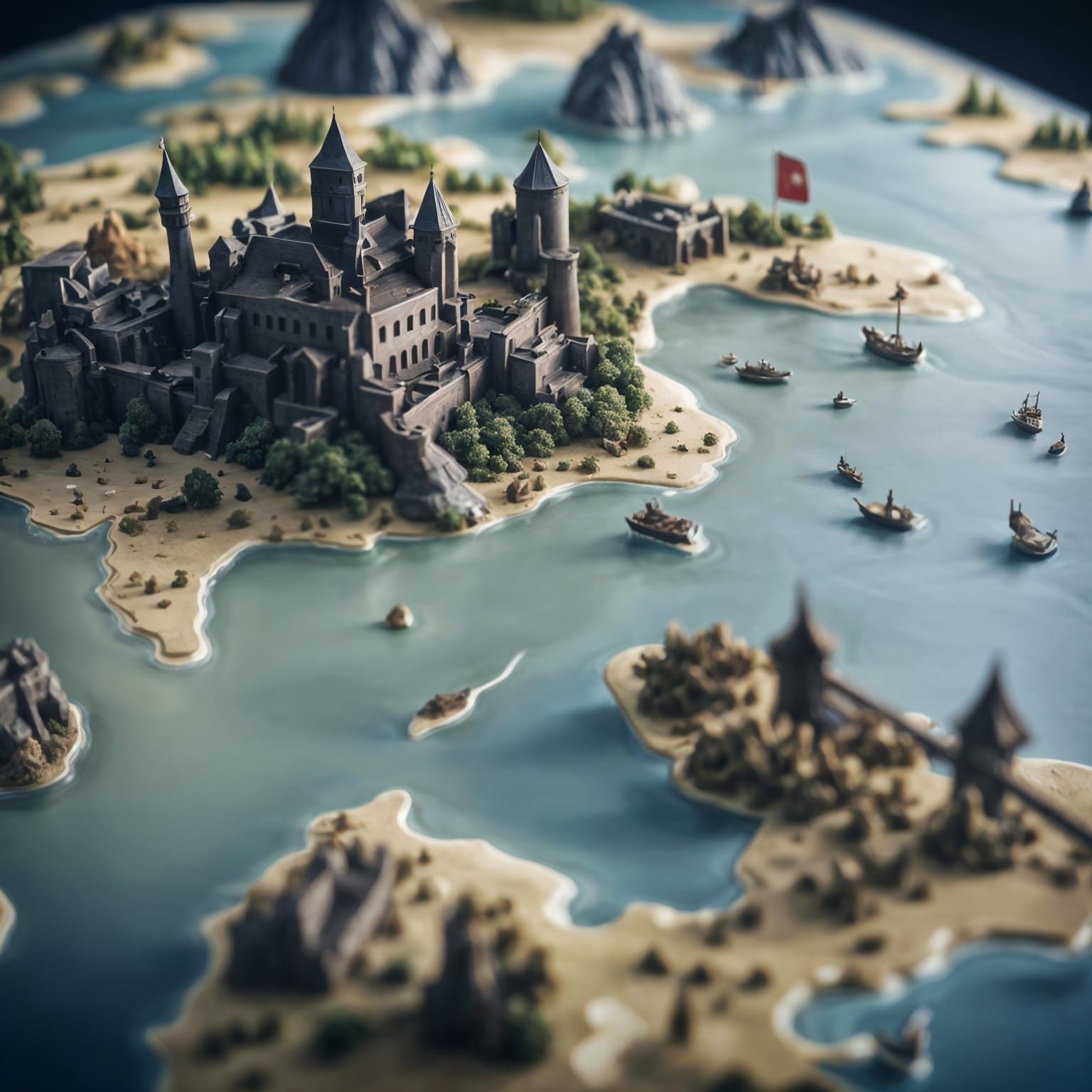 Detailed 3D Map of Game of Thrones World