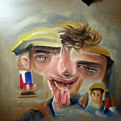 Detailed Painting of an Unattractive French Man