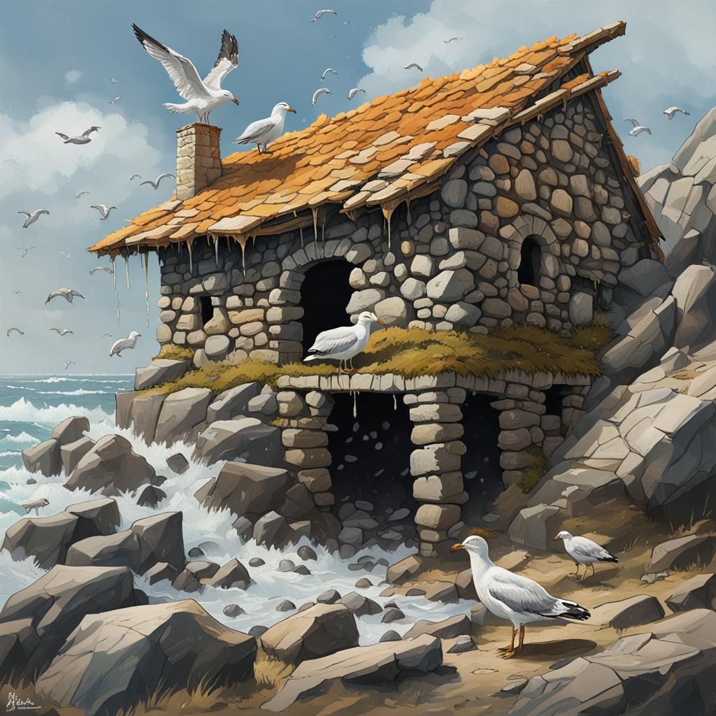 Hyperrealistic Goats by Stone Hut, Splash Art