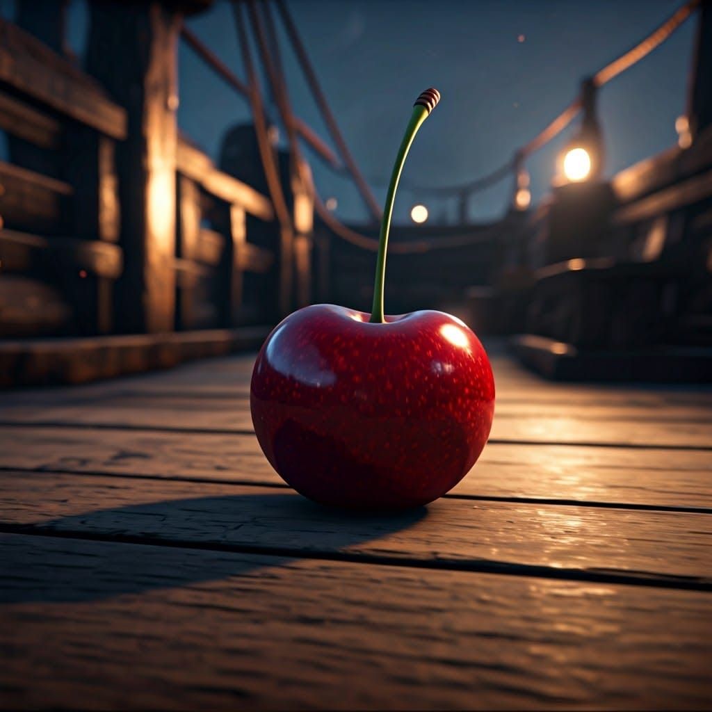 Deep Red Cherry on Ancient Shipwood