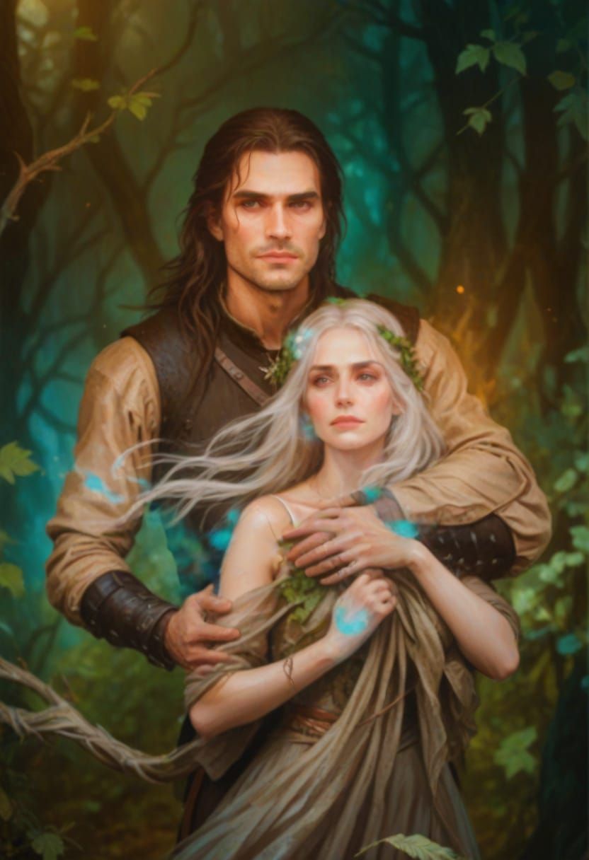 Medieval Fantasy Couple in a Mystical Forest