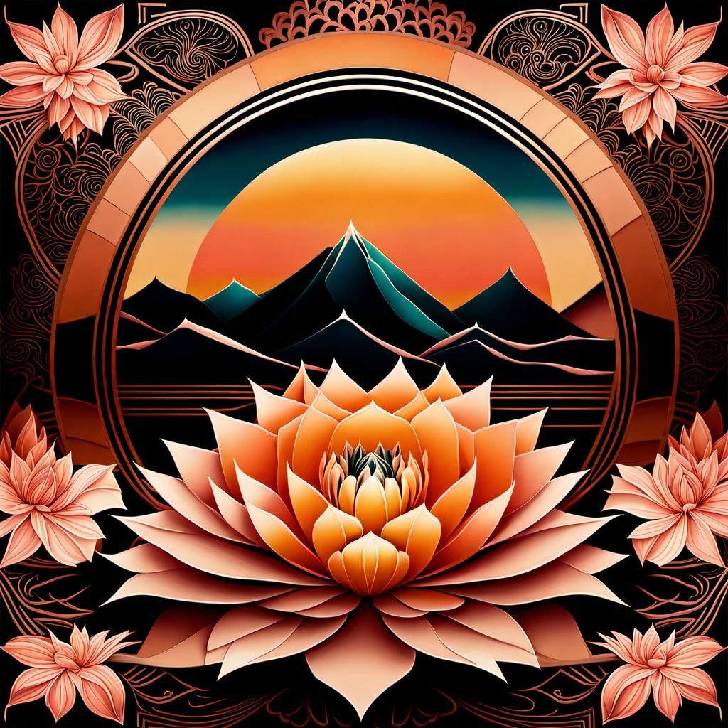 Vintage Sunrise Cactus Bloom in Soft Peach and Rose