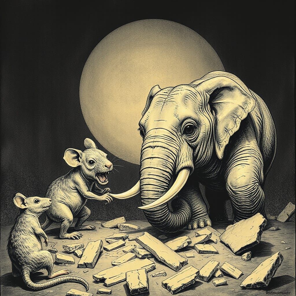 Rat and Elephant: Everyday Enemies in Dramatic Scene