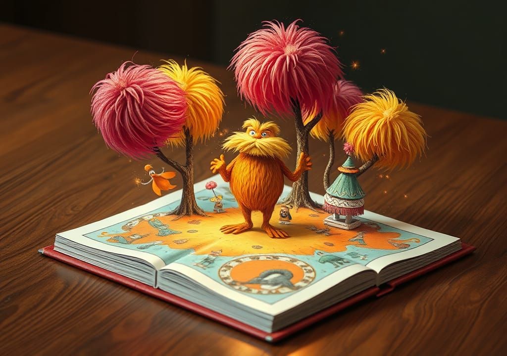 Whimsical Pop-Up Book in a Street Art Style