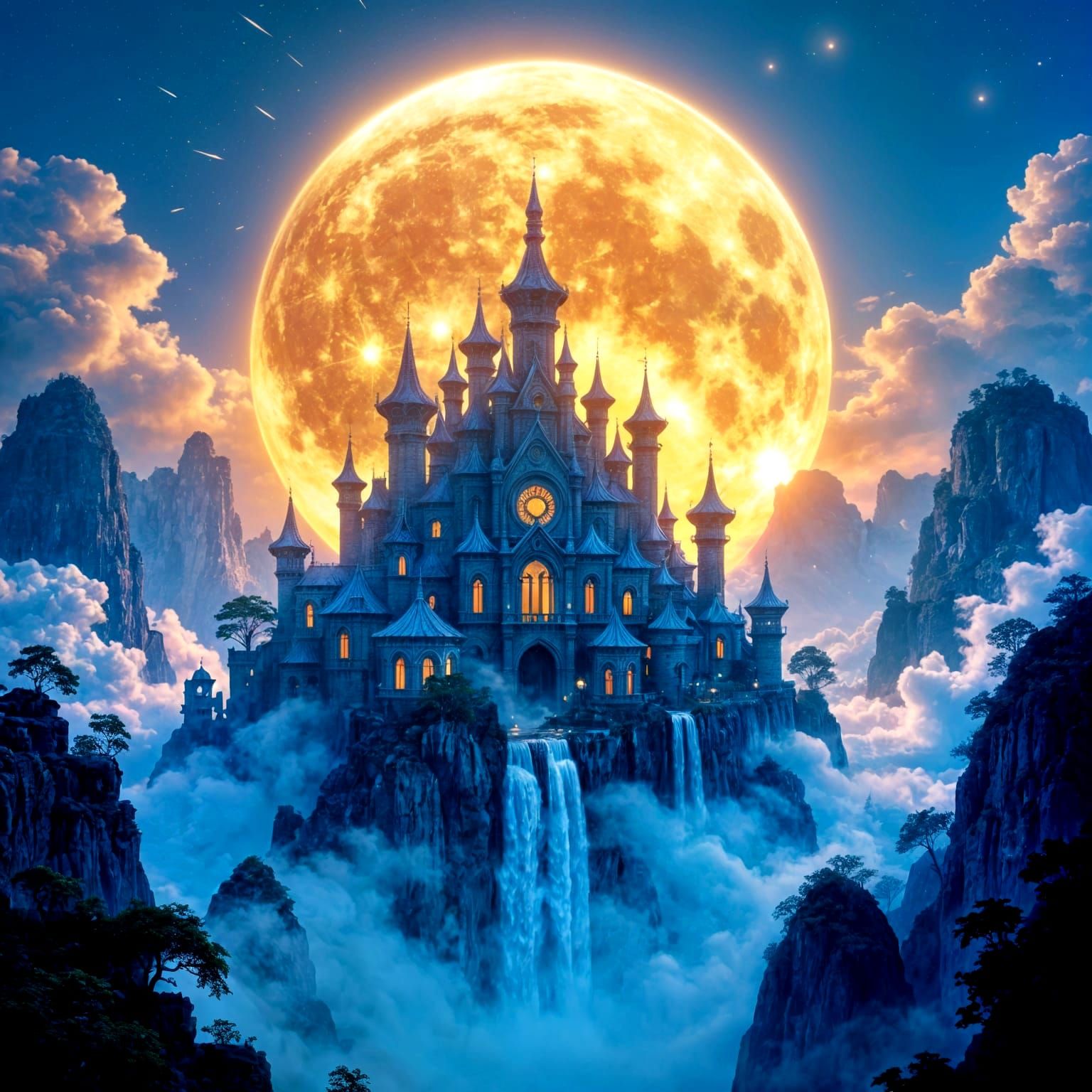 Fantasy Village Inside Ornate Moon