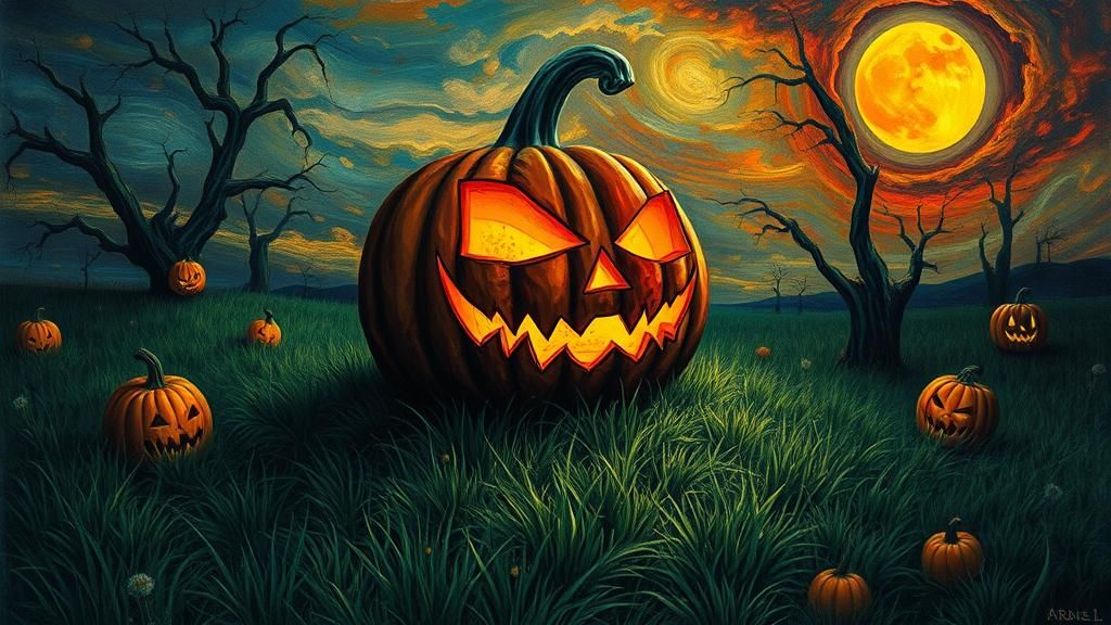 Surreal Jack O'Lantern: Macabre Dreamscape