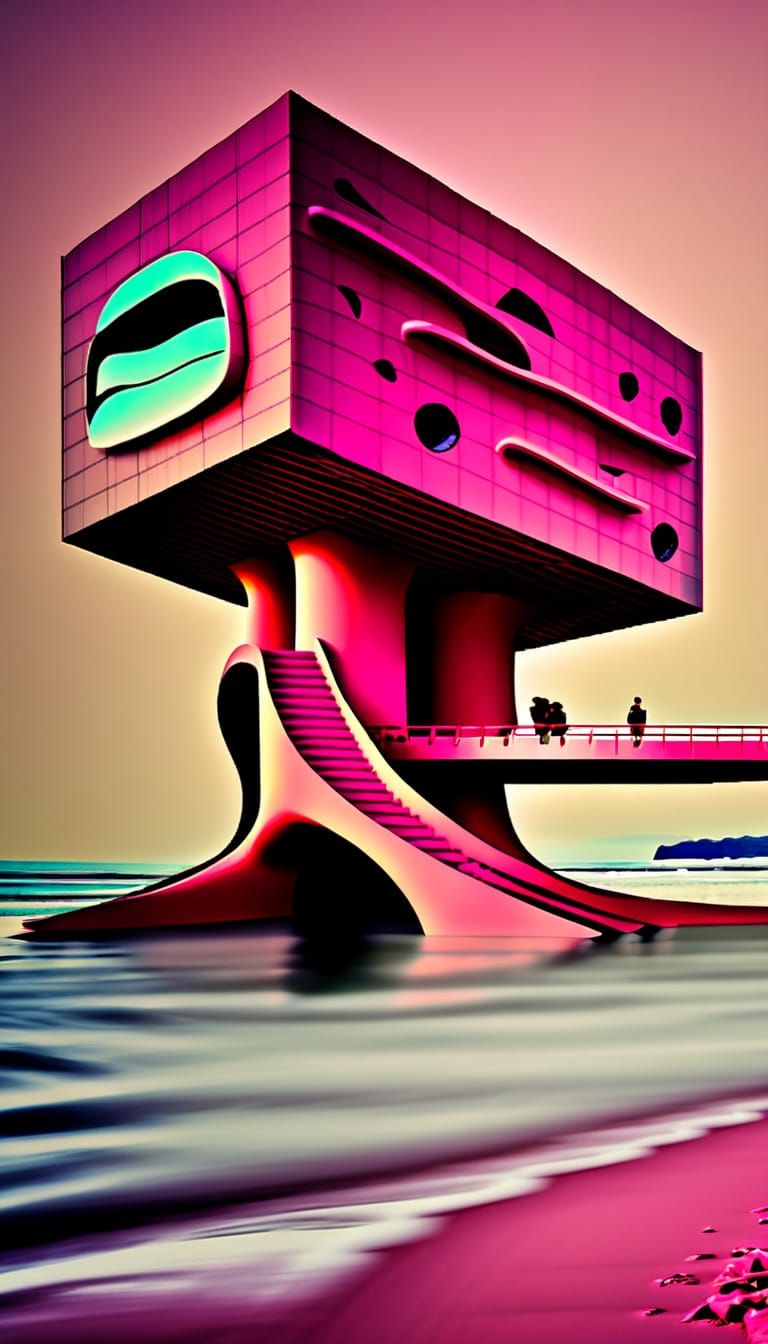 Whimsical Monolithic brutalism Nyemier beach II
