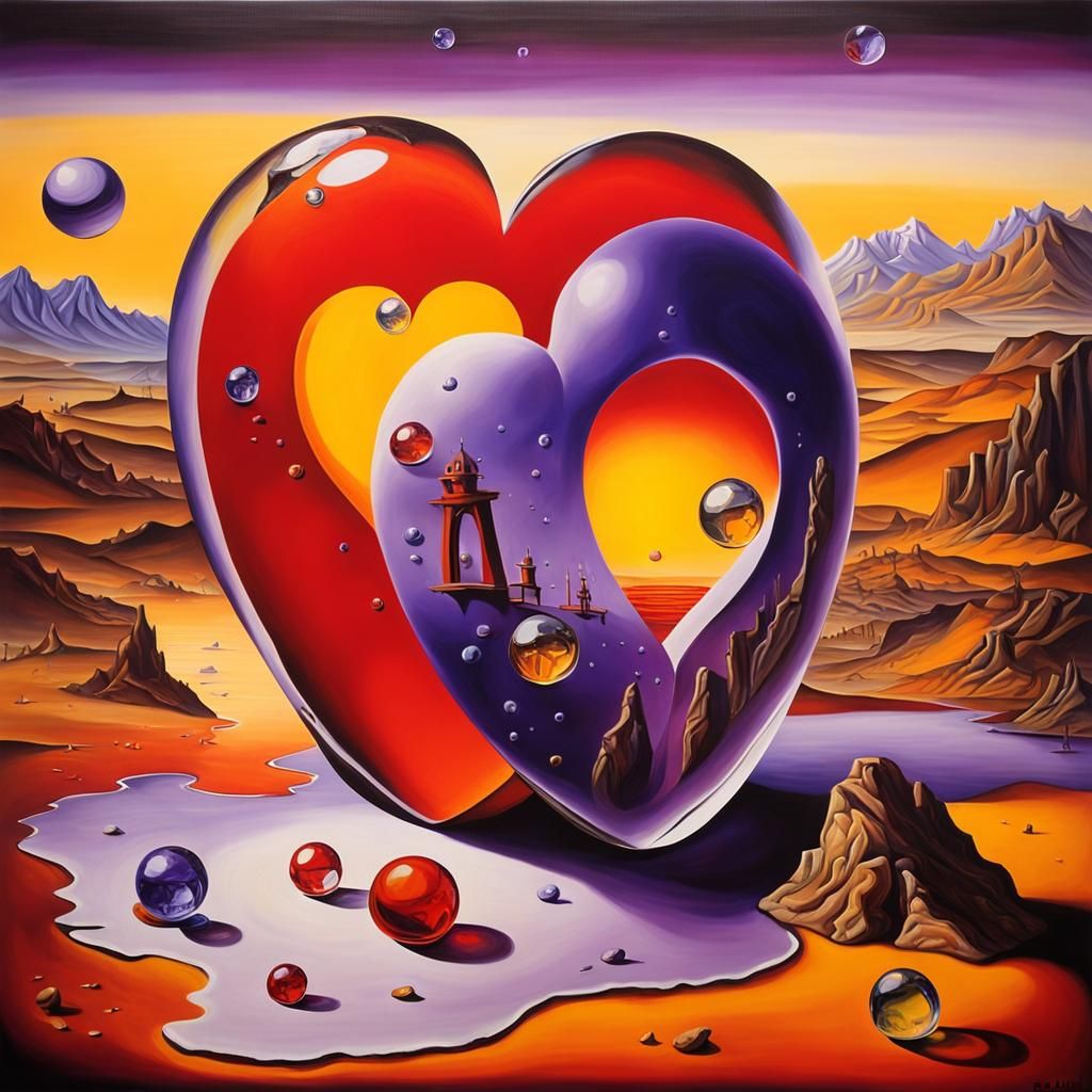 Surreal Playground in Crystal Ball, Dali Style