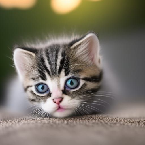 Adorable Kitten Portrait in Professional Photography Style