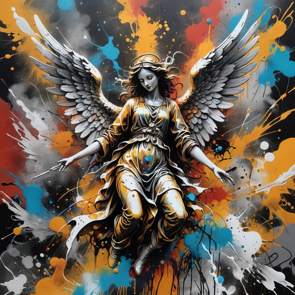 Angels Spreading Magic Dust: Graffiti Art