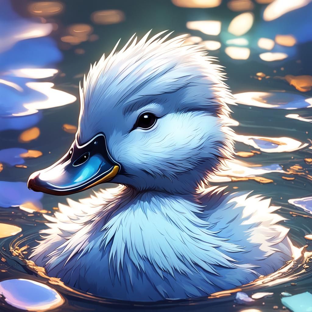 Adorable Ducklings Portrait in Hyperdetailed Style