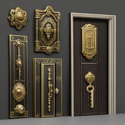 Detailed Matte Painting of Keys and Doorknob