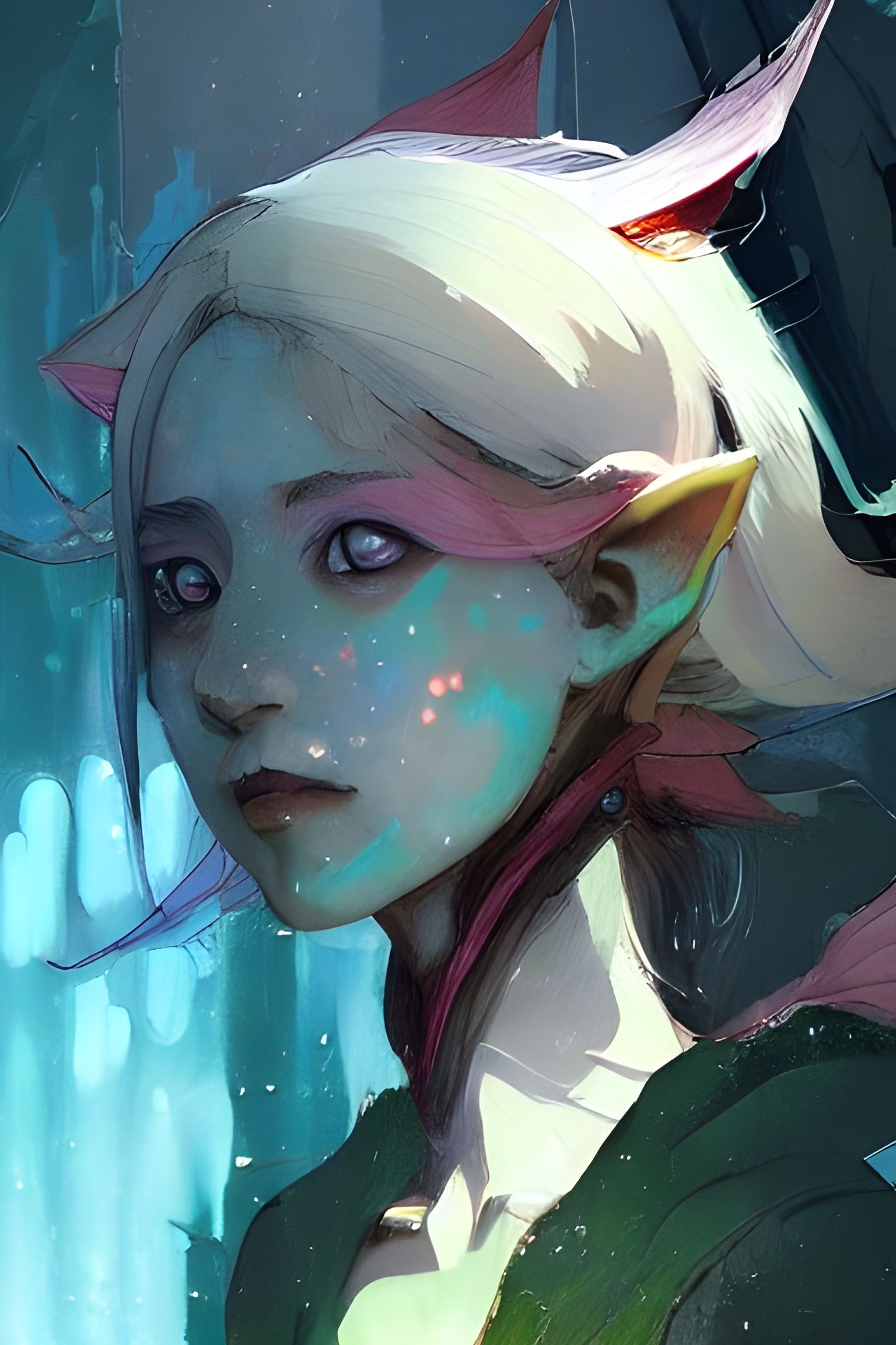Female Elf Portrait in Studio Ghibli Style