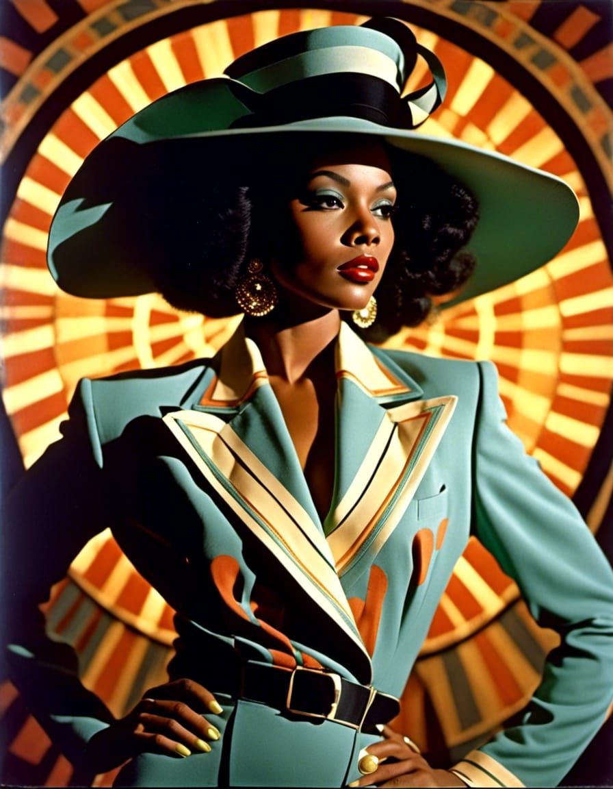 Zoot Suit Fashion Models in Geometric Style