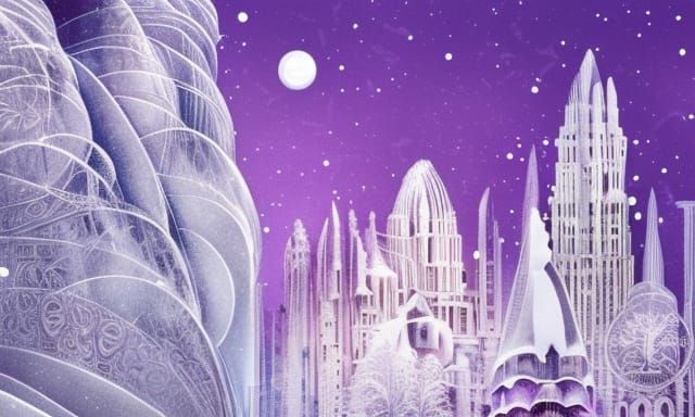 Futuristic Ice Buildings in Surreal Winterscape