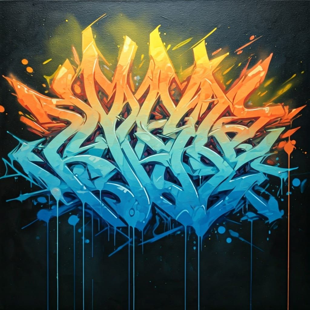 Polychromatic Street Art Scene with Graffiti