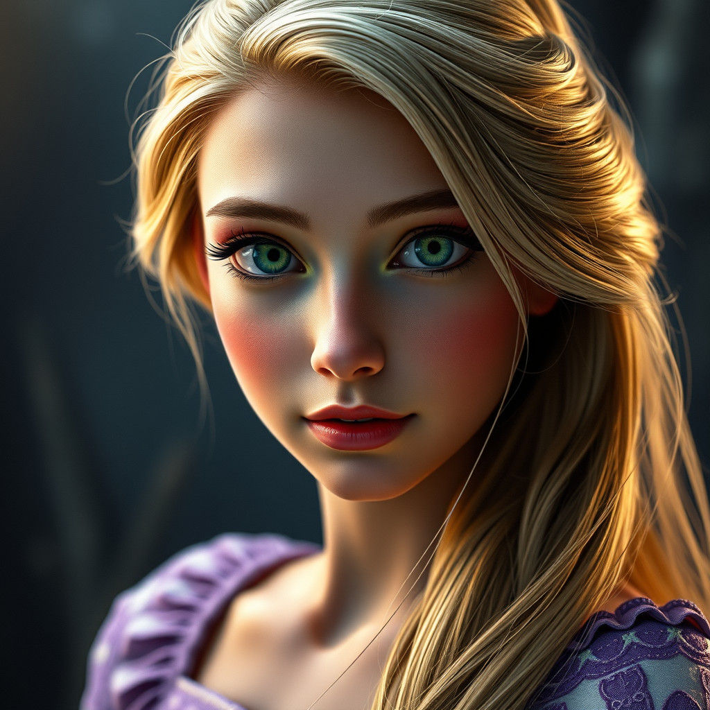 Hyperrealistic Rapunzel Portrait in 8k Resolution