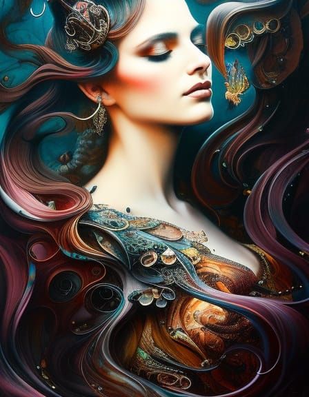 Intricate Ink Portrait of a Beautiful Princess