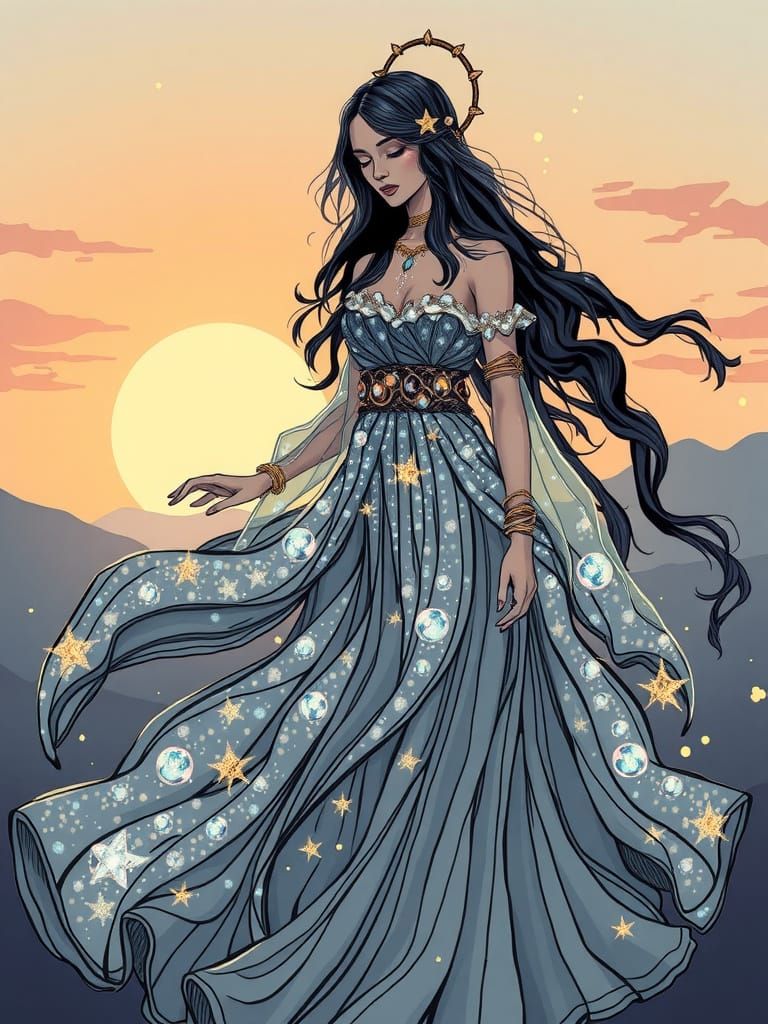 Mystical Oneiromancer in Ethereal Dreamscapes