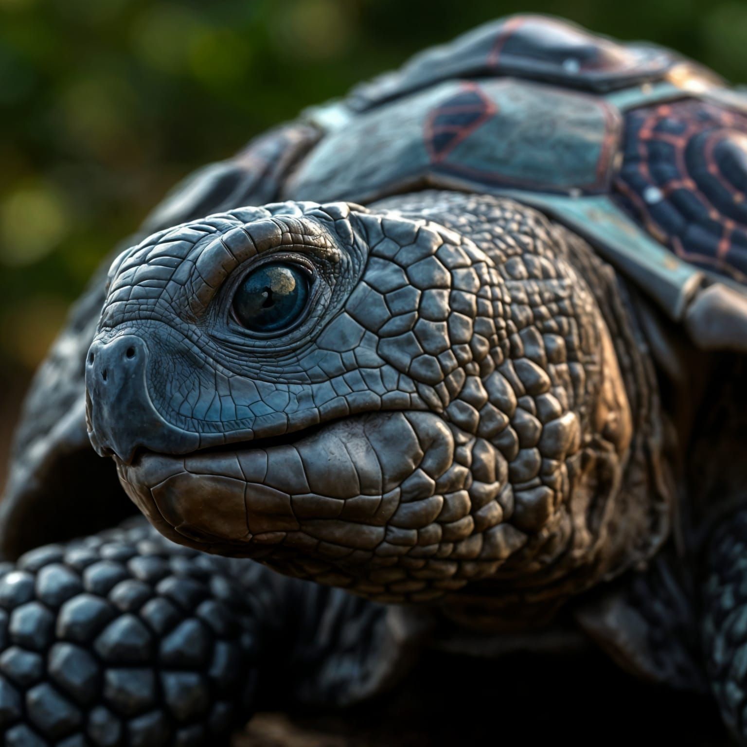 Giant Galapagos Tortoise Portrait in Celestial Style
