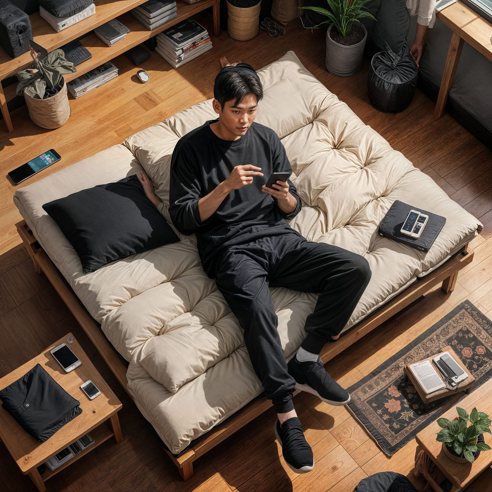 Laotian man in his late 20s. Chilling