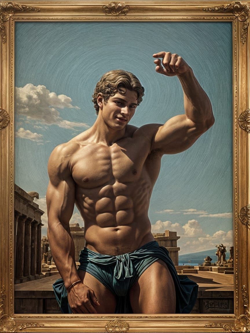 Modern Youthful Hermes as Confident God with Wavy Hair