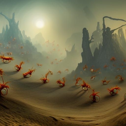 Fire ants marching in a mobius