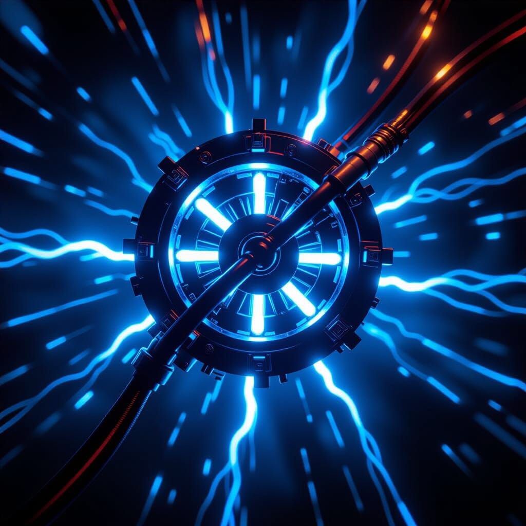 Radiant Blue Flux Capacitor in the Darkness
