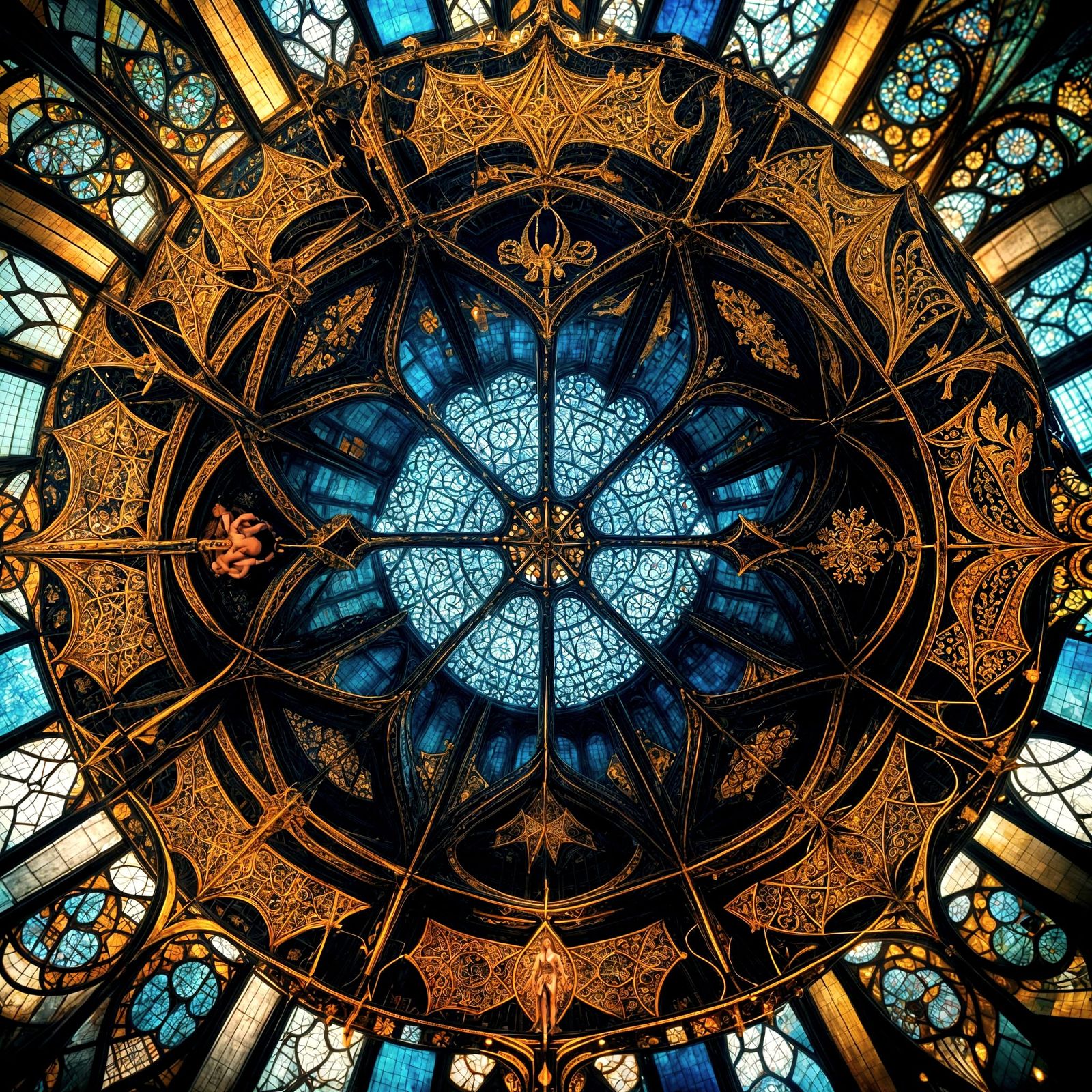 Epic Medieval Mural in Gothic Castle Hall