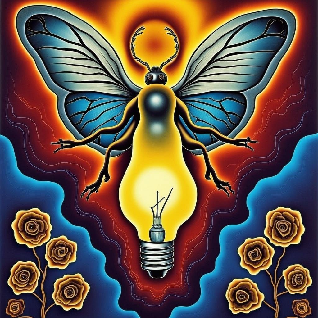 Surreal Lightning Bug Illuminates Geometric Bauhaus-Inspired...