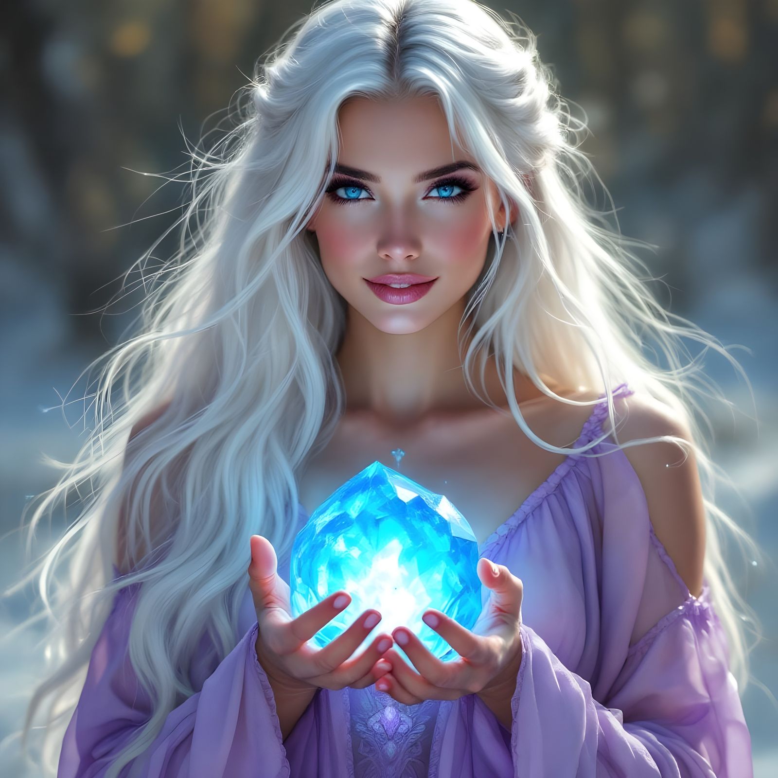 Norse Goddess Portrait with Crystal Orb