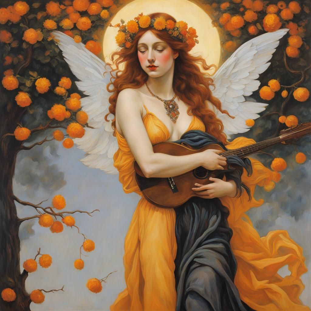 Bohemian Fairy Lovers Embrace in Gouache Style