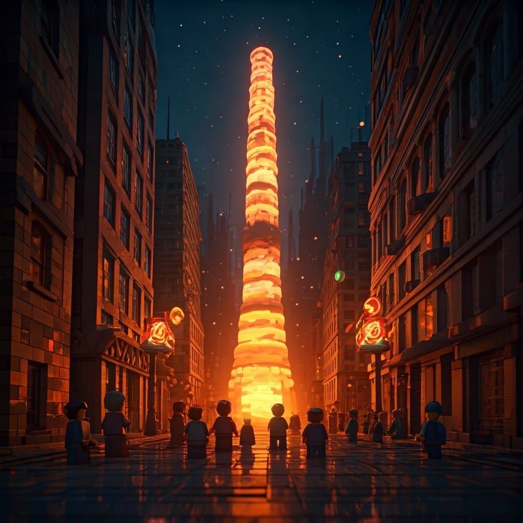 LEGO City Energy Tower Fading, Digital Illustration