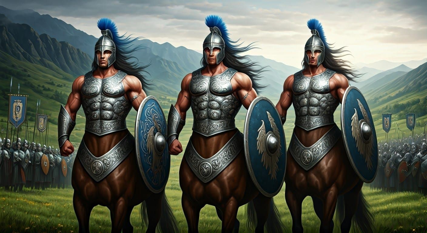 Majestic Centaur Warriors in Celtic Armor