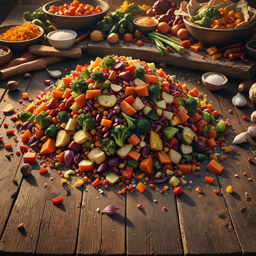 Vegetable Still Life in Autumnal Fantasy Style