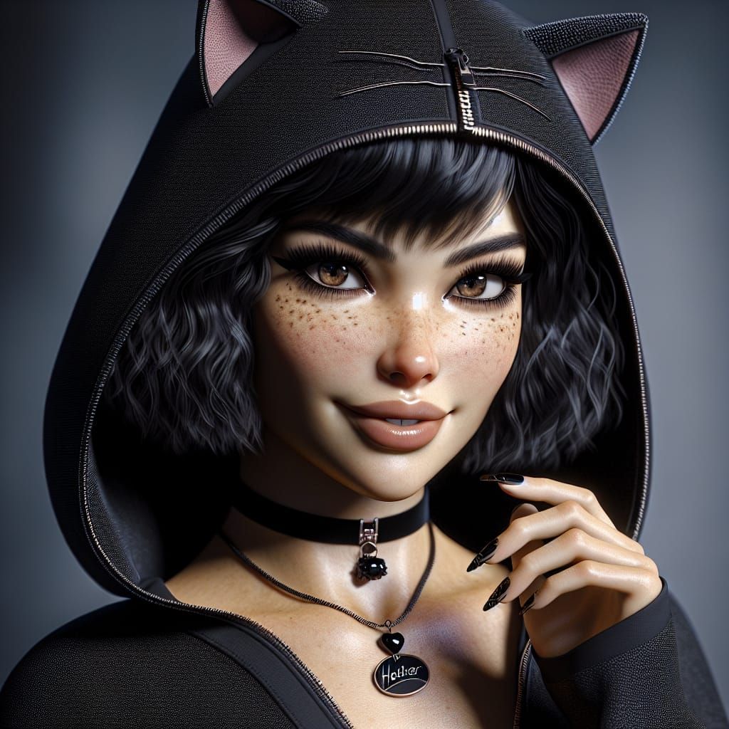 Stunning thirty something girl | light tan skin like Native American | brown Freckles | Short wavy hair with curtain ban...