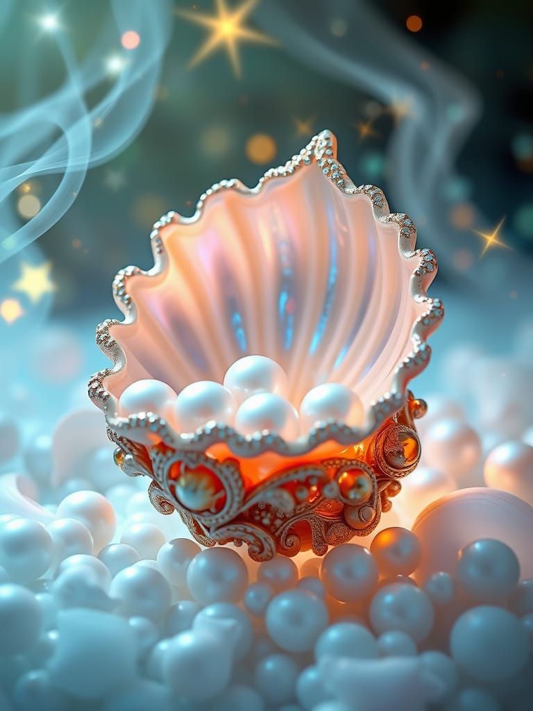 Ethereal Pearl Ring in Luminous, Dreamlike Atmosphere