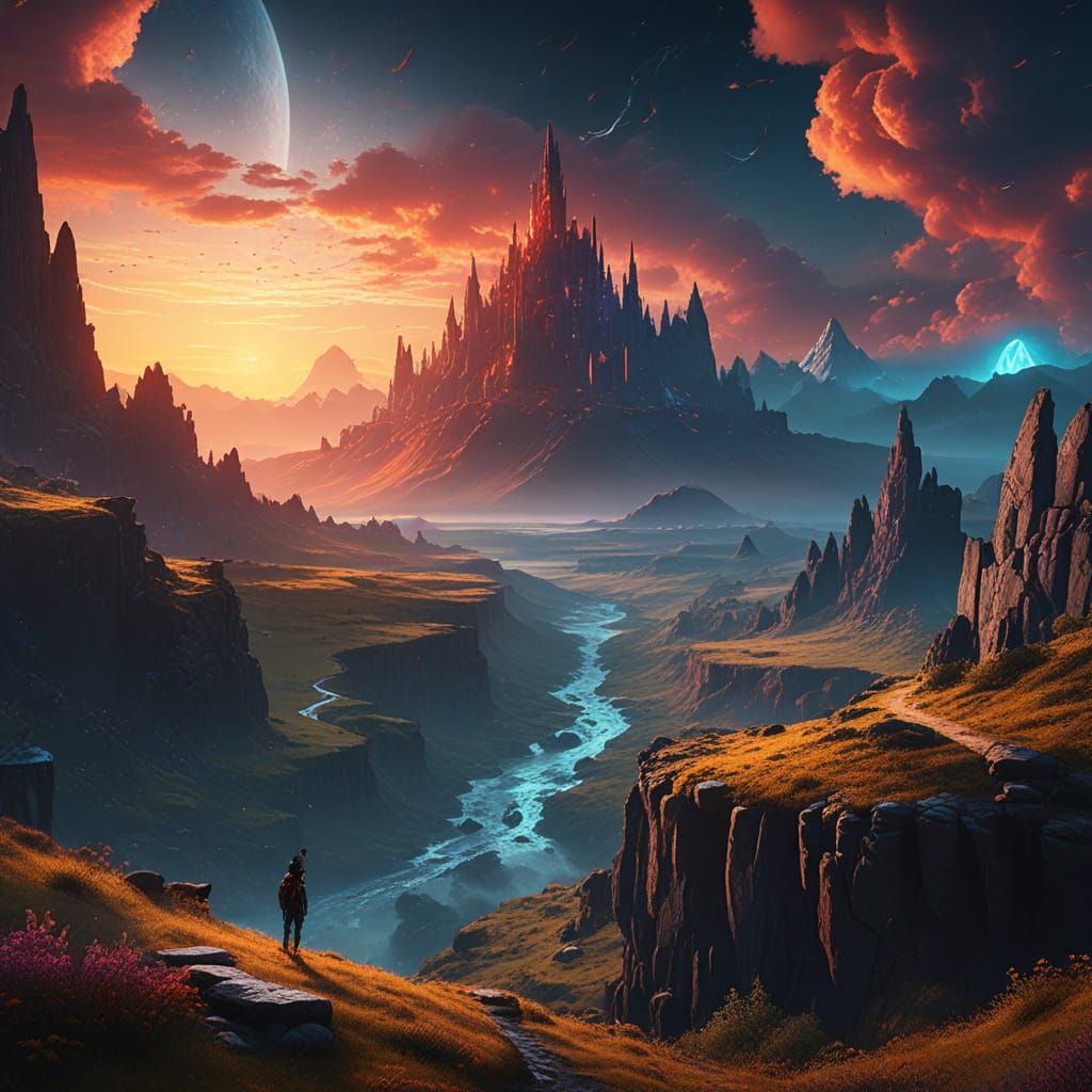 Fantastical Landscape Matte Painting Broadcasting Dreams