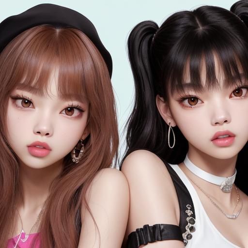 Jennie and Lisa from BLACKPINK: Digital Art
