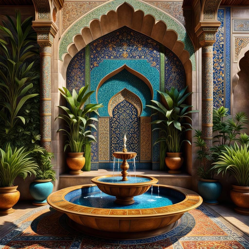 Atrium with fountain