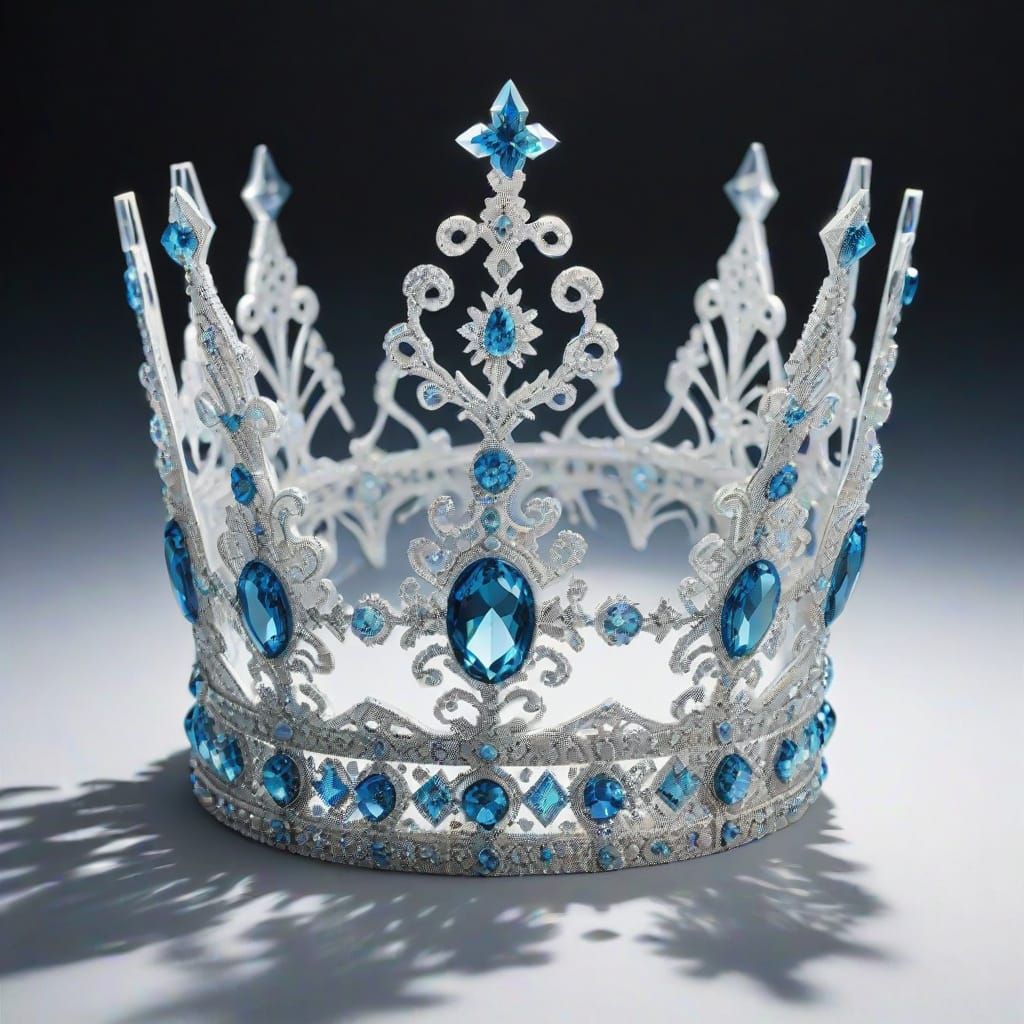 Crystal and Ice Crown Hat Sculpture