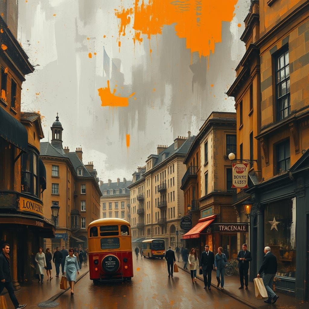 A Nostalgic Scene of Old London Town in a Whimsical, Dreamli...